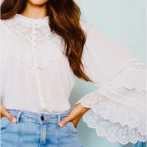 🆕✨ ELLA LACE Spell & The Gypsy Blouse White - Picture 5 of 8